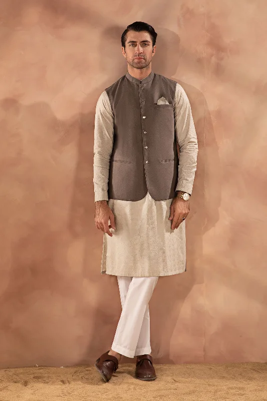 Men waistcoats with a built - in media pocket for tech - savvy users Grey Waistcoat | GTS-SS24-26