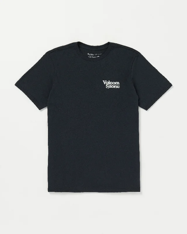 Men hoodie with a kangaroo pocket and ribbed cuffs Hangin Tech Short Sleeve Tee - Black