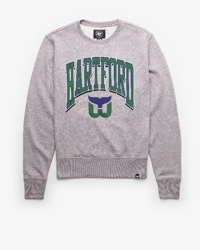 Fleece - lined men sweatshirt for extra warmth in winter HARTFORD WHALERS VINTAGE WALK TALL '47 HEADLINE CREW