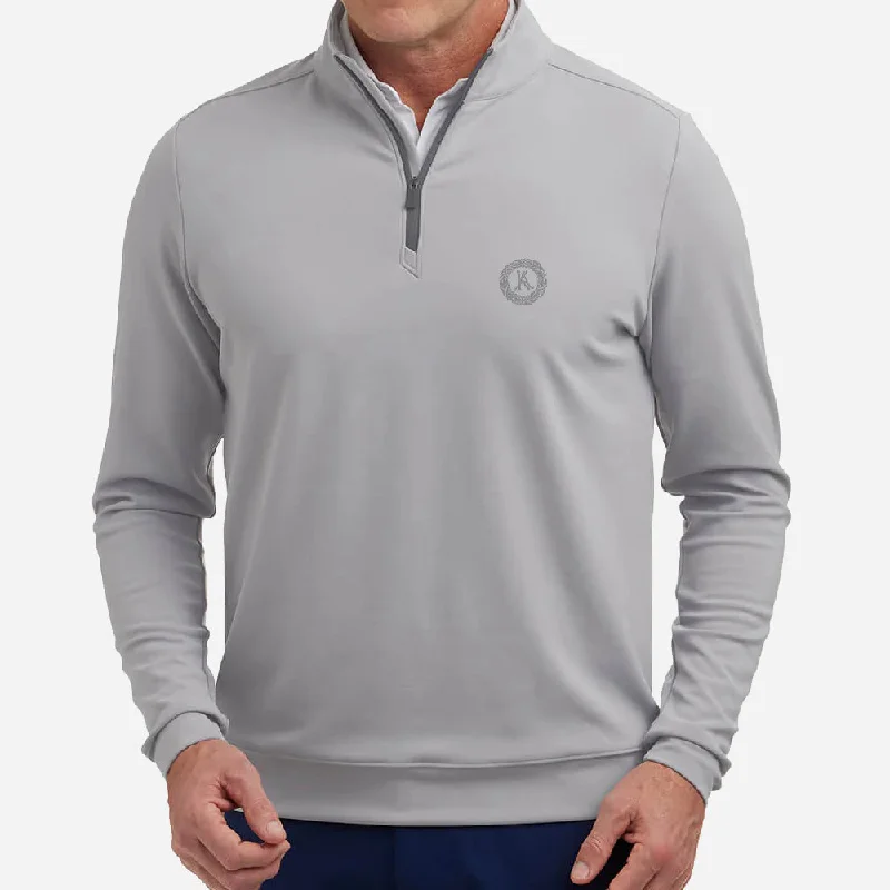 Men's Embroidered Pullover in Red with Floral Details for a Spring - Inspired Style Holderness & Bourne Keeneland Men's Dawson 1/4 Zip
