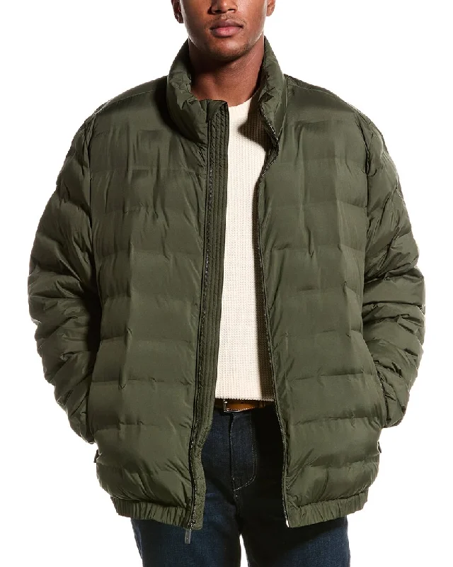 Men down jackets with a reflective strip for increased visibility in low - light Hunter Packer Down Jacket
