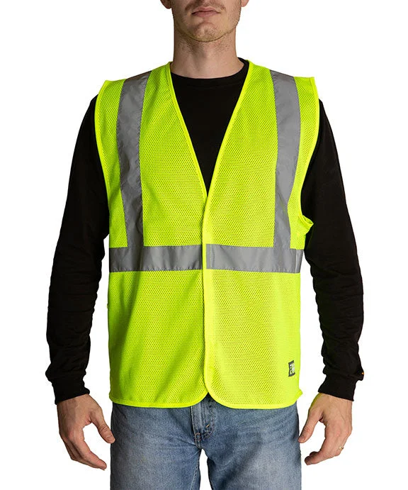 Leather men vest with studded details for a biker look HVV042 - Berne Adult Hi-Vis Class 2 Economy Vest