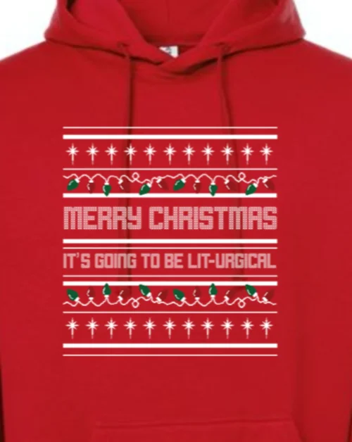 Plus - size men hoodie with a roomy fit for comfort It's Going to be Lit-Urgical - Hoodie Sweatshirt