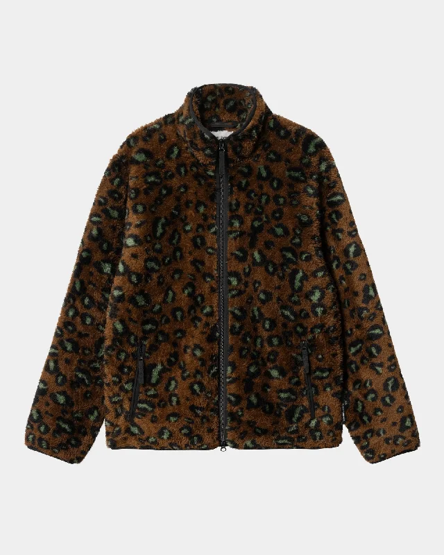 Men fleece tracksuits for athletic training sessions Jebson Sweat Jacket | Tamarind / Black Camo Leopard