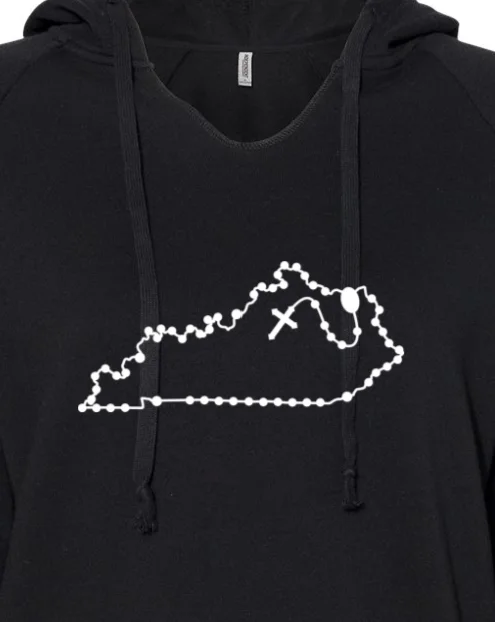 Oversized men hoodie with dropped shoulders for a streetwear look Kentucky Catholic Rosary Drop Hoodie