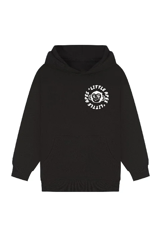 Men hoodie with a drawstring hood and adjustable hem Little Apes Classic Hoodie - Black