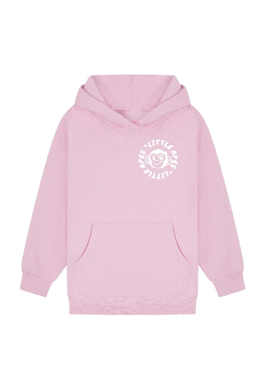Retro - inspired men hoodie with a varsity logo Little Apes Classic Hoodie - Light Pink