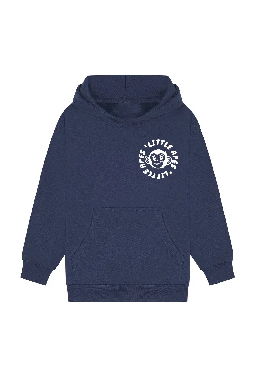 Men hoodie with a drawstring hood and adjustable hem Little Apes Classic Hoodie - Navy