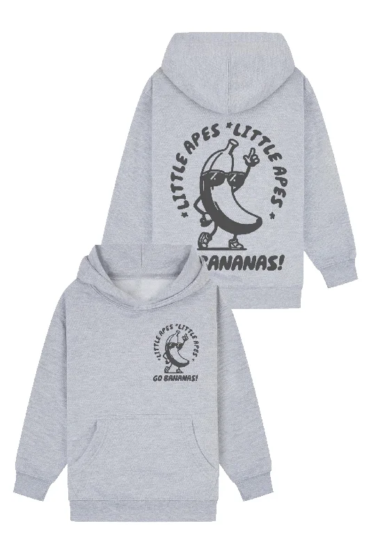 Graphic - printed men hoodie with anime motifs for otaku fans Little Apes Go Bananas! Hoodie - Sports Grey