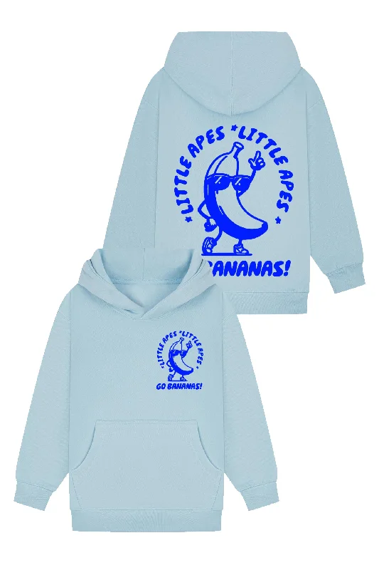 Thermal - insulated men hoodie for winter sports Little Apes Go Bananas! Hoodie - Light Blue