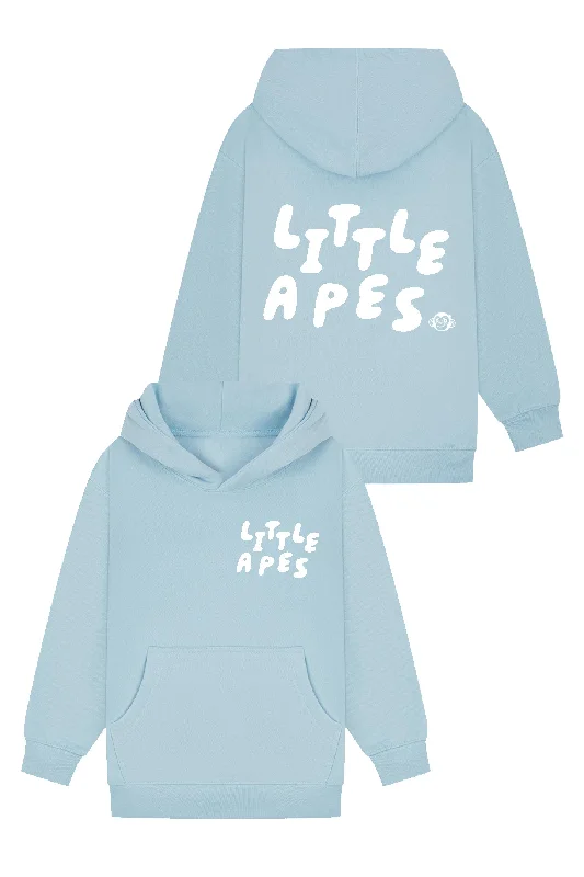 Thermal - insulated men hoodie for winter sports Little Apes Letters Hoodie - Light Blue