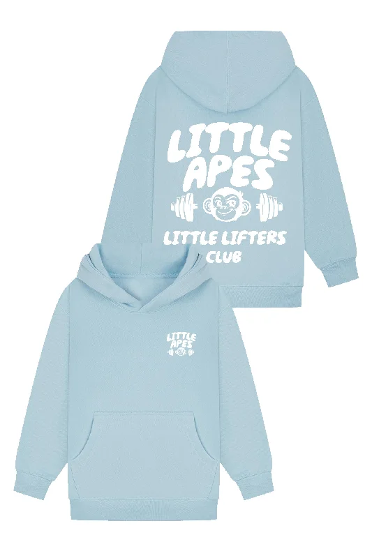 Fleece - lined men hoodie for extreme cold weather Little Apes Little Lifters Club Hoodie - Light Blue