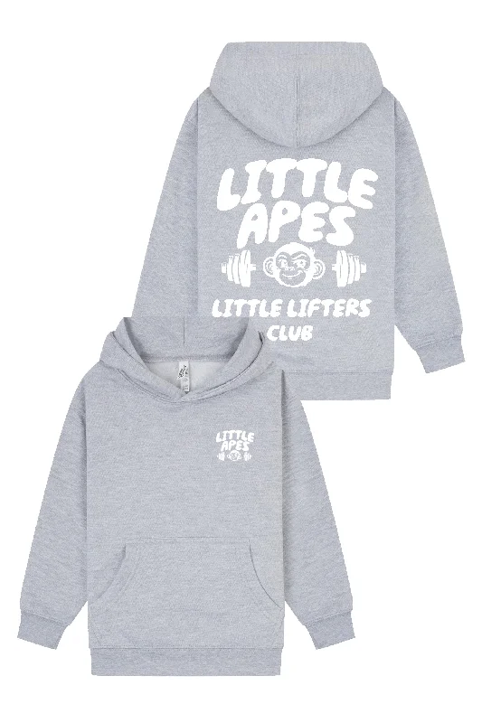 Zip - up men hoodie with multiple pockets for storage Little Apes Little Lifters Club Hoodie - Sports Grey