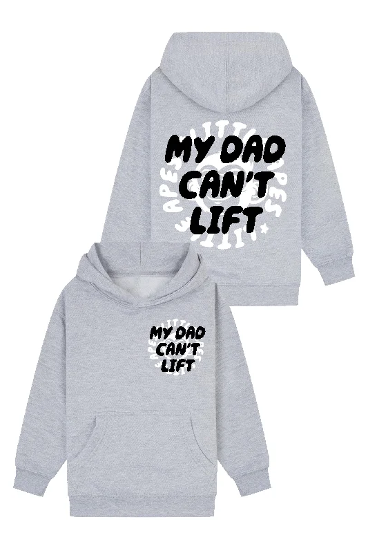Zip - up men hoodie with multiple pockets for storage Little Apes My Dad Can't Lift Hoodie - Sports Grey