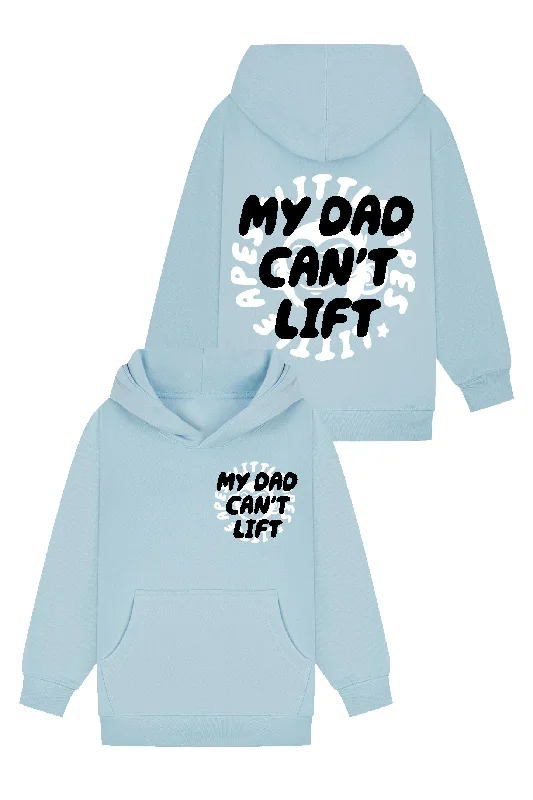 Men hoodie for gym workouts with moisture - wicking technology Little Apes My Dad Can't Lift Hoodie - Light Blue