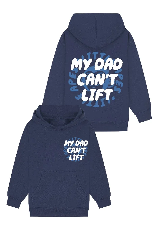 Halloween - themed men hoodie with spooky prints Little Apes My Dad Can't Lift Hoodie - Navy