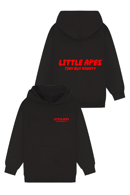 Fleece - lined men hoodie for extreme cold weather Little Apes Tiny But Mighty Hoodie - Black