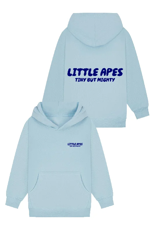 Plus - size men hoodie with a roomy fit for comfort Little Apes Tiny But Mighty Hoodie - Light Blue