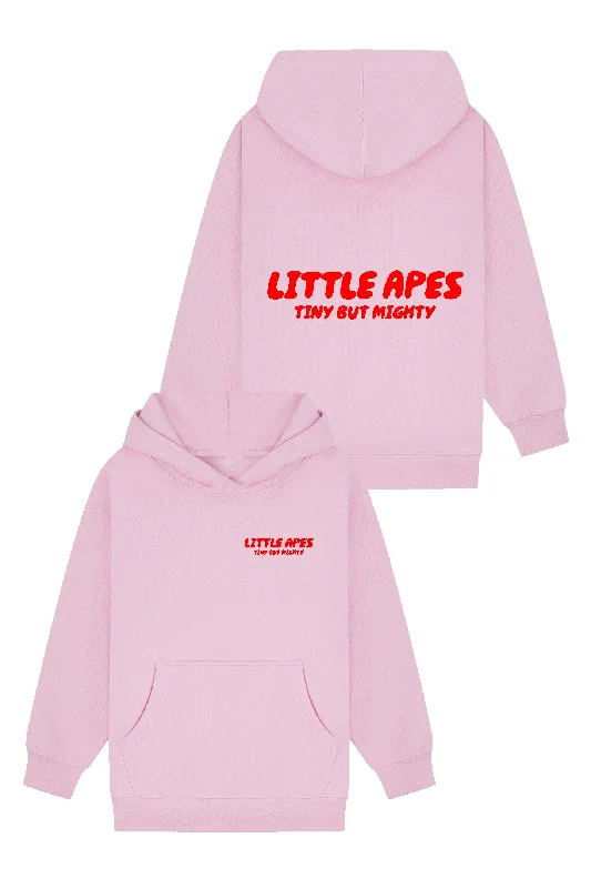 Organic cotton men hoodie for a sustainable and soft feel Little Apes Tiny But Mighty Hoodie - Light Pink
