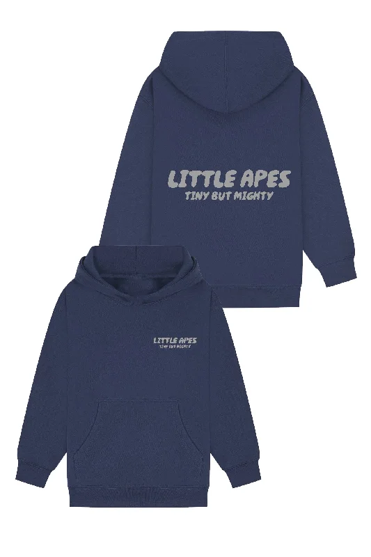 Camouflage - pattern men hoodie for outdoor enthusiasts Little Apes Tiny But Mighty Hoodie - Navy