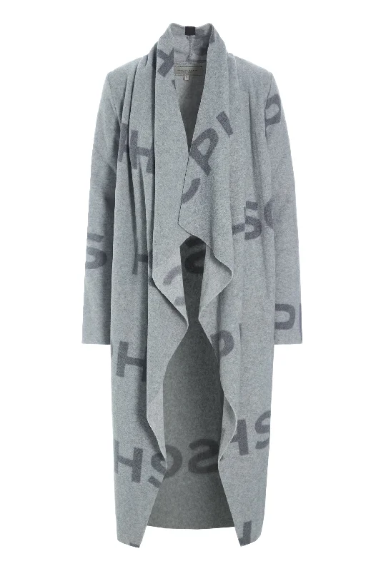Men fleece - trimmed parkas for extreme cold conditions LONG CARDIGAN W/ WATERFALL - 7131P - HSCPH PRINT