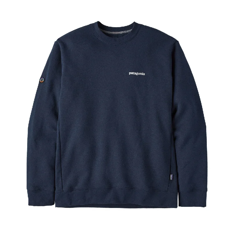 Plus Size Men's Long - Sleeve Thermal Pullover in Black for Extra Warmth in Cold Weather Fitz Roy Icon Uprisal Crew Sweatshirt