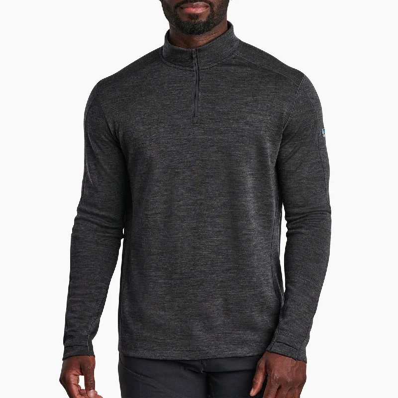 Men's Metallic - Trimmed Pullover in Silver for a Glamorous Party Outfit Men's Invigoratr Merino 1/4 Zip