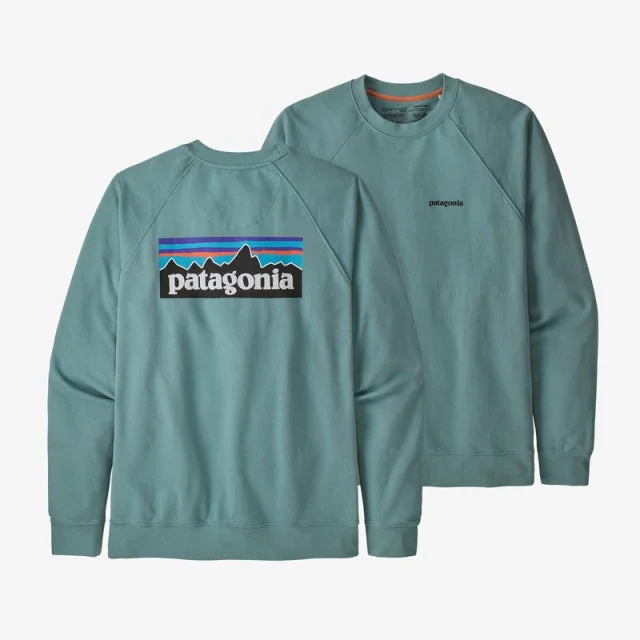 Plus Size Men's Striped Pullover in Navy and White for a Nautical - Inspired Look Men's P-6 Logo Organic Crew Sweatshirt