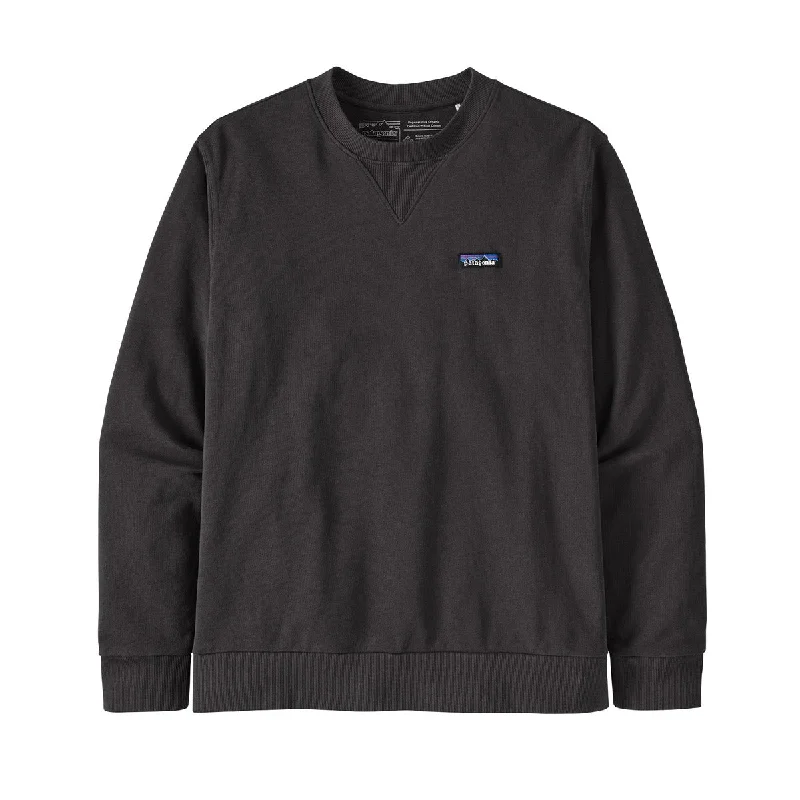 Plus Size Men's Long - Sleeve Thermal Pullover in Black for Extra Warmth in Cold Weather Men's Regenerative Organic Certified Cotton Crewneck Sweatshirt