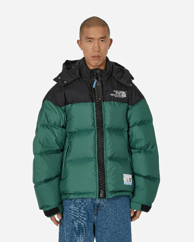 Men down jackets with a water - repellent outer shell for wet winter days Super Big Down Jacket Green