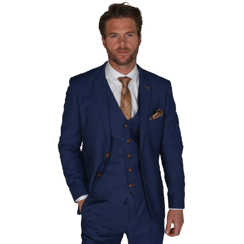 Single - Breasted Men Blazers in Slim Fit​ Mayfair- Men's Plain Blue Blazer Weddings & Prom