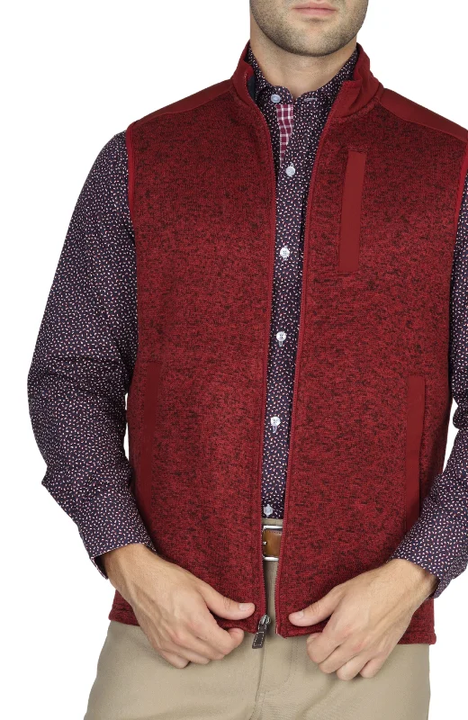 Lightweight men vest made from recycled materials for eco - conscious consumers Melange Knit Sweater Vest