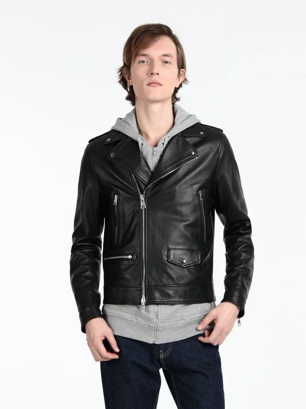 Men leather jackets with a distressed look for a rugged and vintage appeal Men Stylish Biker Leather Jacket