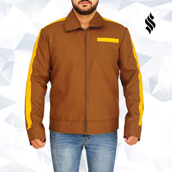 Men leather peacoats with a wool - blend lining for extra warmth in cold weather Men Stylish Brown Cotton Jacket