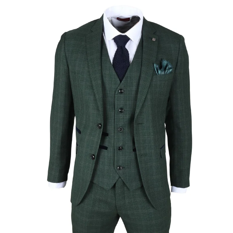 Men Blazers with Abstract Art Prints for an Artistic Flair​ Men's Blazer Green Checked Tailored Fit Formal Suit Jacket