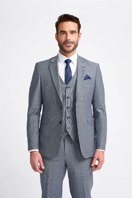 Men Blazers with Christmas - Themed Prints for Holiday Parties​ Men's Blazer Grey Tailored Fit Formal Suit Jacket