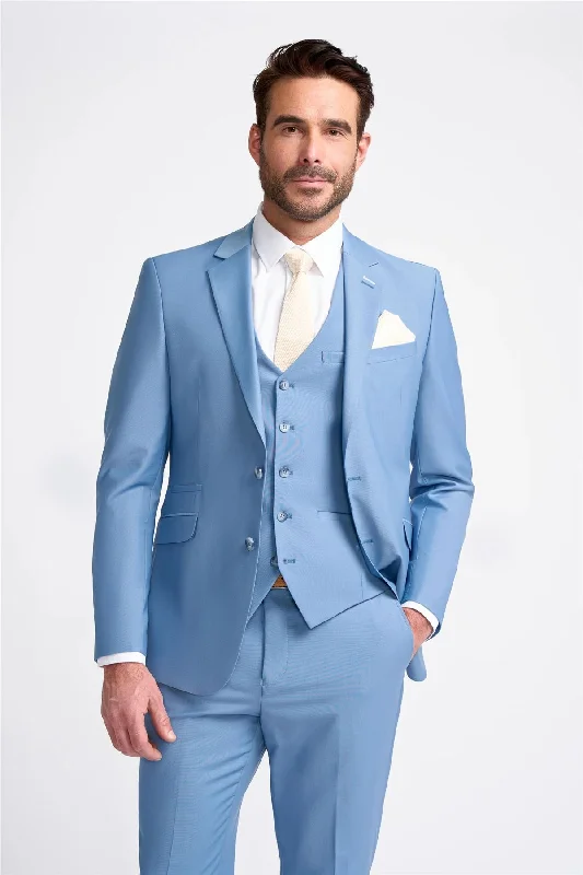 Men Blazers with African - Inspired Patterns for a Rich Heritage Look​ Men's Blazer Sky Blue Tailored Fit Formal Suit Jacket