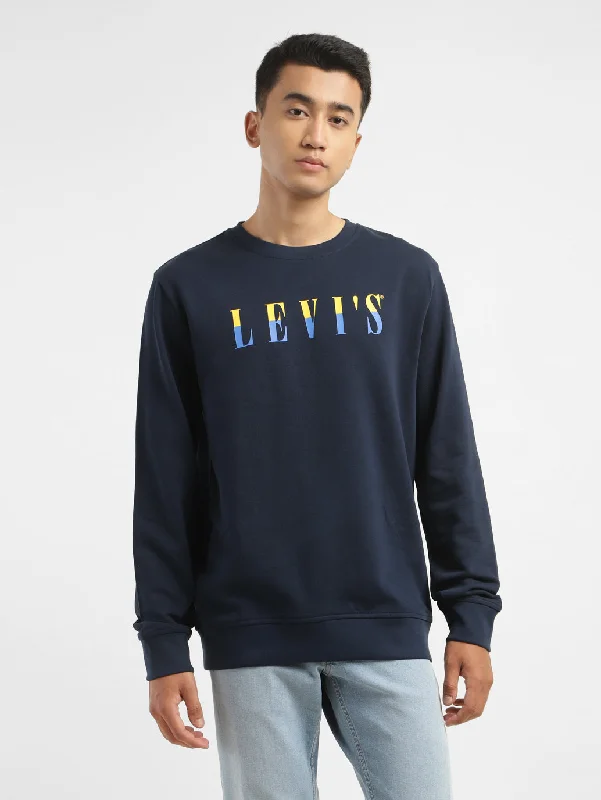Men sweatshirt with a pocket for convenience Men's Brand Logo Crew Neck Sweatshirt
