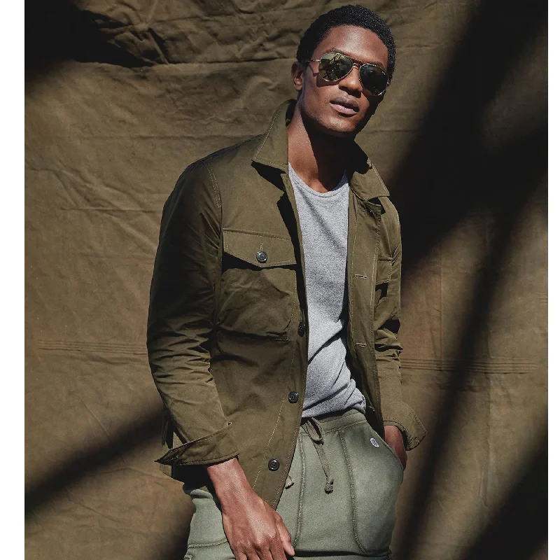 Men leather denim jackets with a combination of leather and denim for a unique hybrid style Men's Green Suede Leather Shirt Jeans Style Jacket