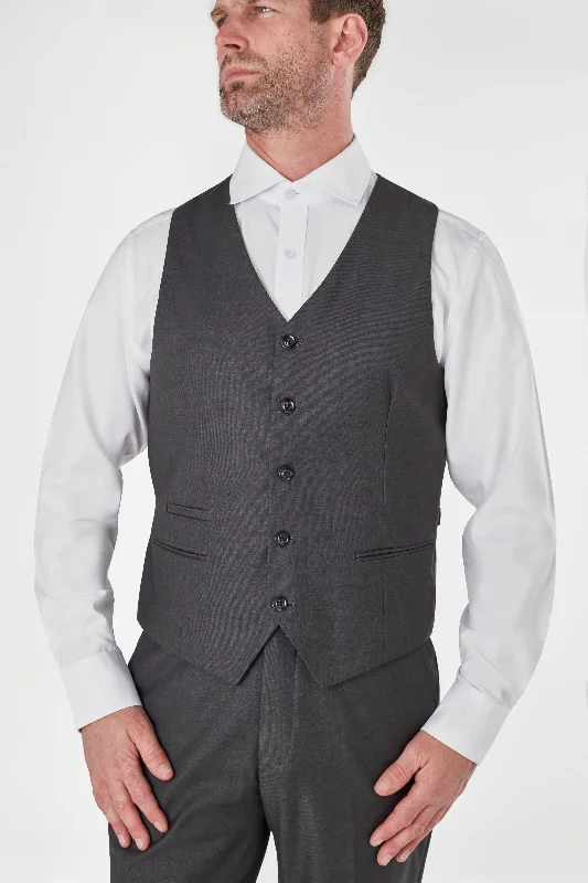 Men vest with a mandarin collar for a sophisticated appearance MENS GREY WEDDING PARTY WAISTCOATS
