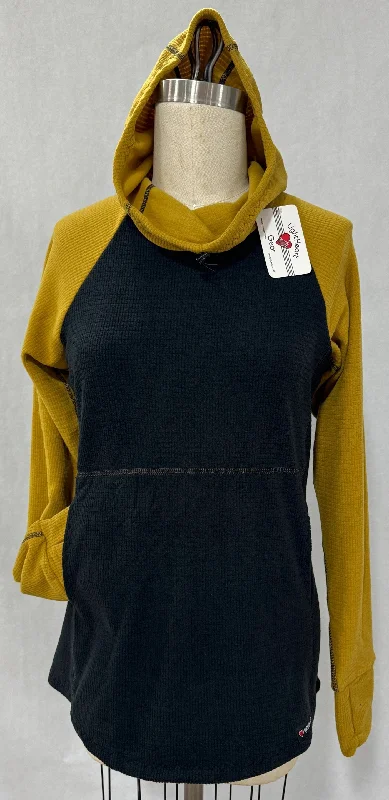 Men fleece - lined trucker hats for a casual look Men's Hoodie - Black w/ Mustard sleeves & hood