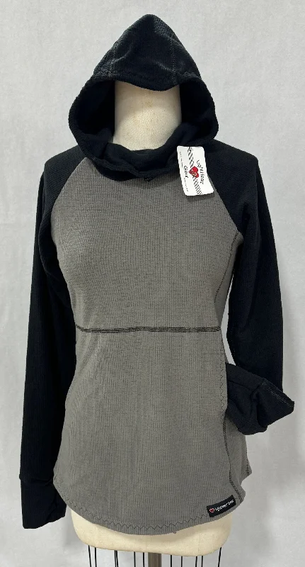 Men fleece lined joggers for cold - weather comfort Men's Hoodie - Gray w/ Black sleeves & hood