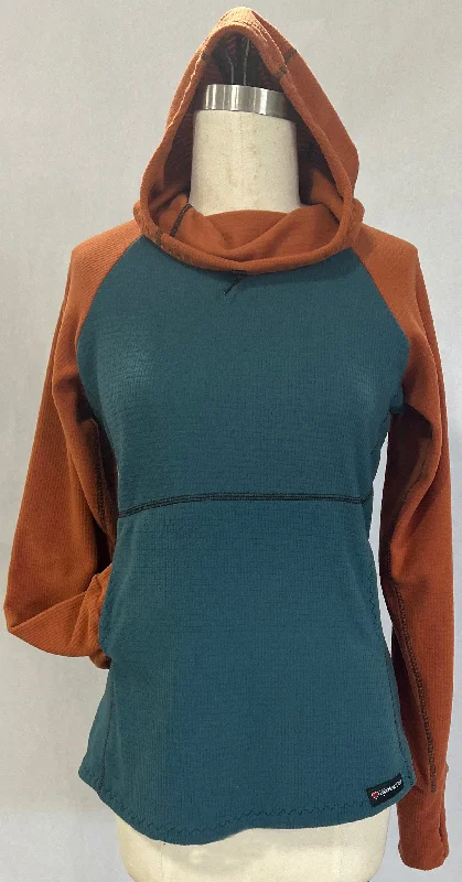 Men fleece - filled down vests for lightweight warmth Men's Hoodie - Moroccan w/ Terracotta sleeves & hood