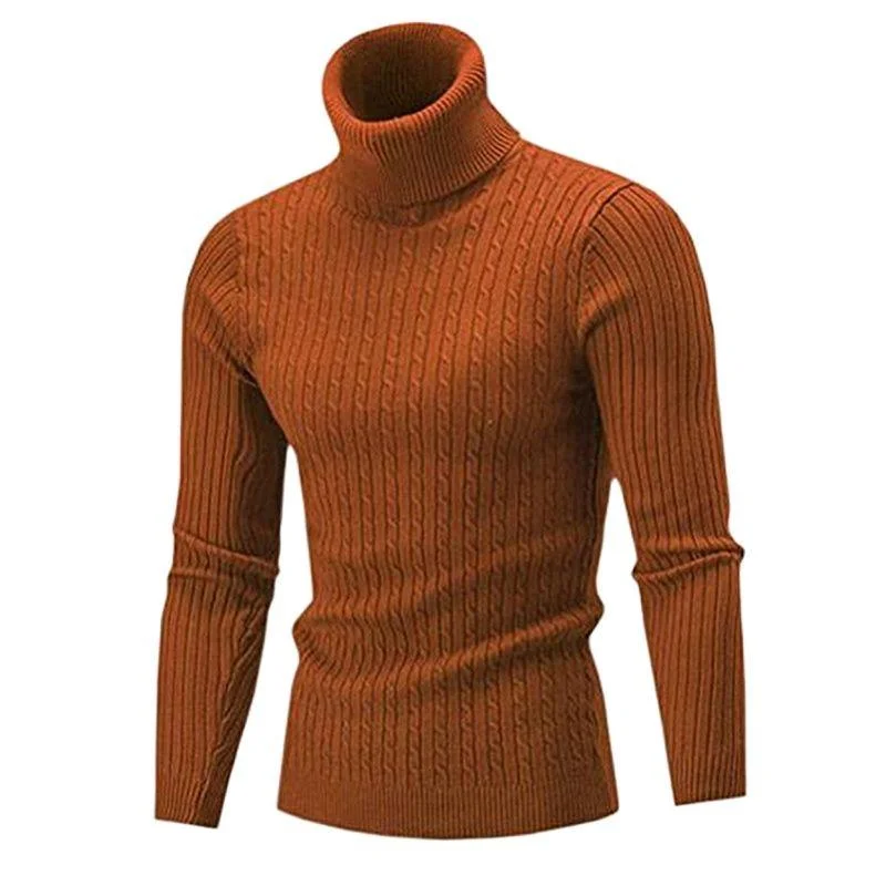 Regular Fit Men's Denim - Look Pullover in Blue for a Casual and Edgy Outfit Men's Knitted Turtleneck Sweater