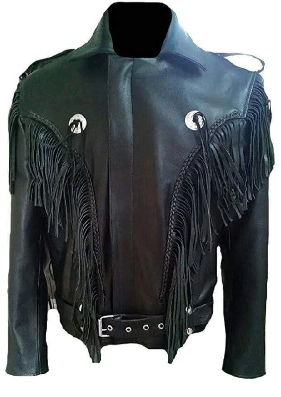 Men leather bomber jackets with ribbed cuffs and hem for a snug and retro feel Men's Leather Tussles Bomber Biker Jacket