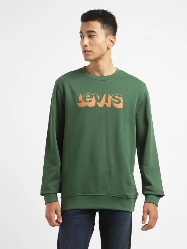 Men sweatshirt with a pocket for convenience Men's Brand Logo Crew Neck Sweatshirt