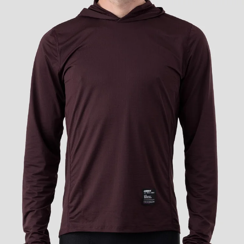 Slim Fit Men's Cotton Pullover in Navy Blue for a Classic Office Attire Men's Hooded UV Trail Shirt - Nightshady