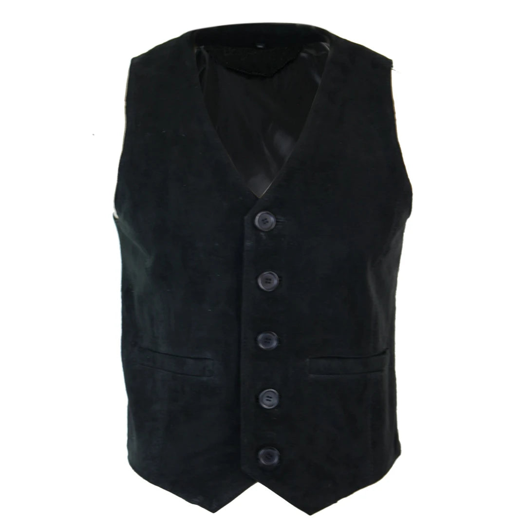 Cotton - blend men waistcoats for everyday casual wear Men's Waistcoat Gilet Suede Leather Black Brown Burgundy Tan