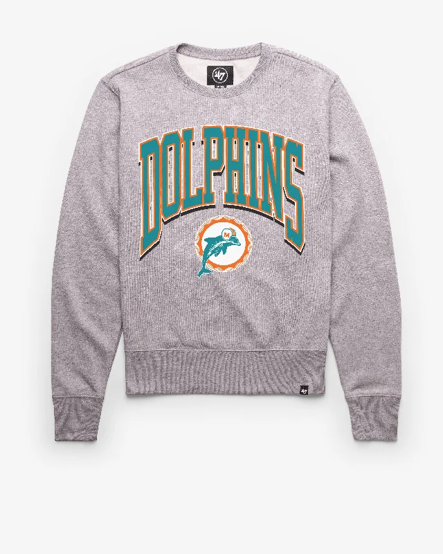 Thermal men sweatshirt for cold - weather activities MIAMI DOLPHINS HISTORIC WALK TALL '47 HEADLINE CREW