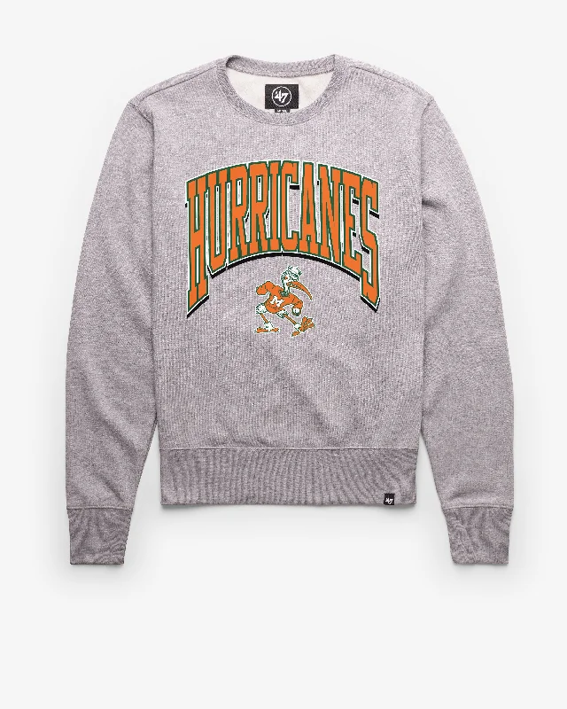 Retro - style men sweatshirt inspired by the 80s MIAMI HURRICANES VINTAGE WALK TALL '47 HEADLINE CREW